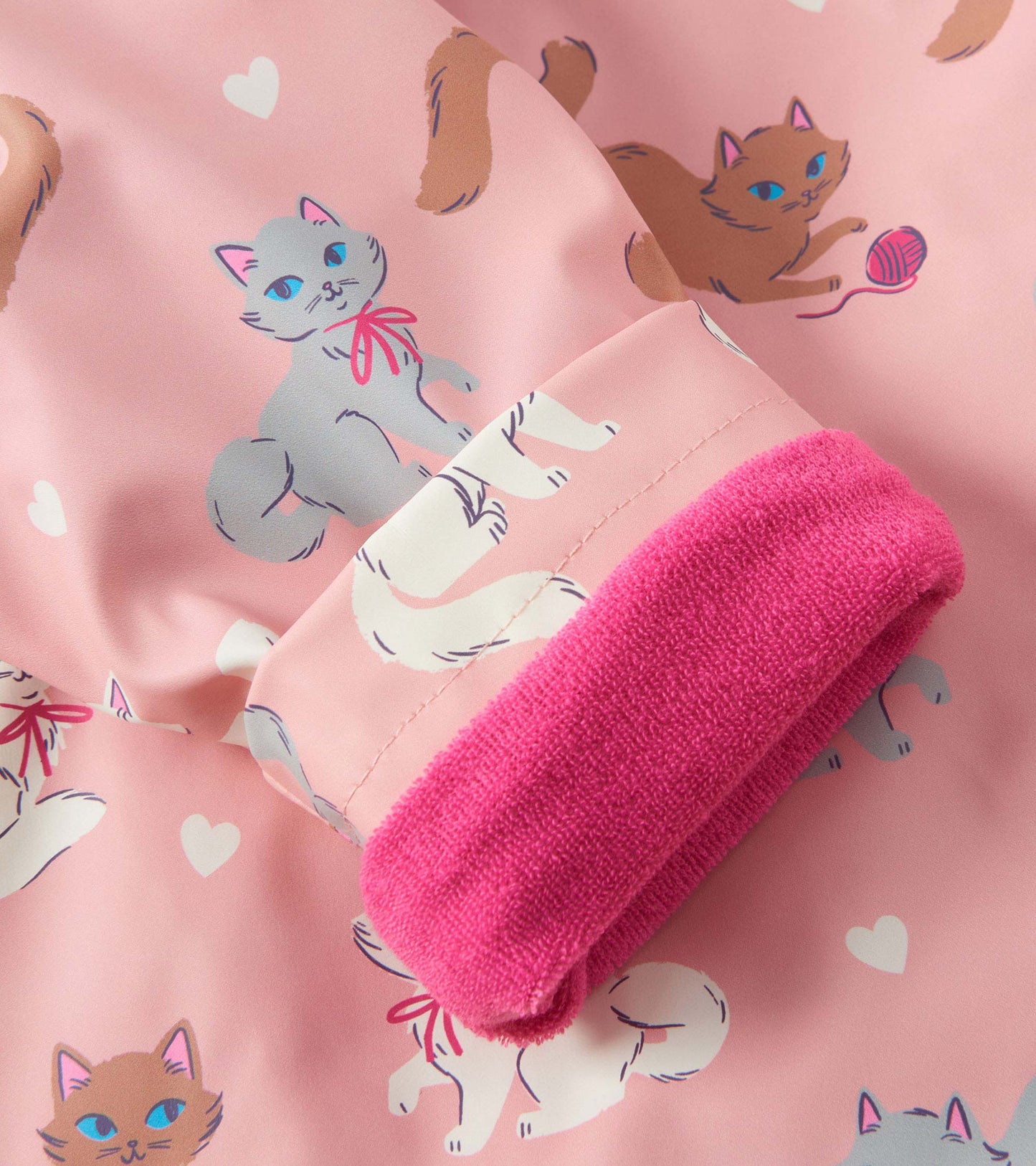 Baby & Toddler Girls Little Kitties Button-Up Rain Jacket
