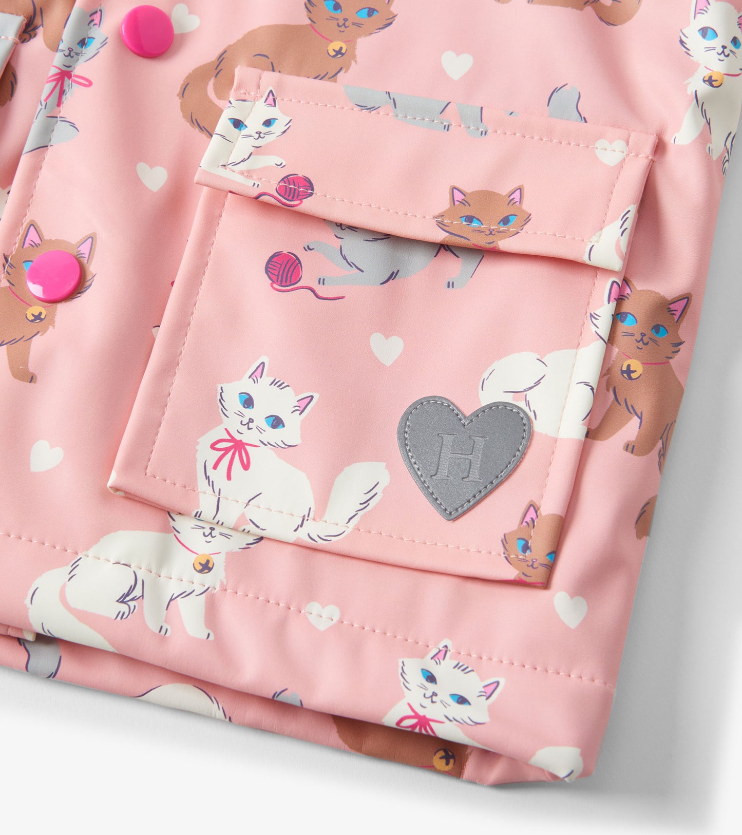 Baby & Toddler Girls Little Kitties Button-Up Rain Jacket