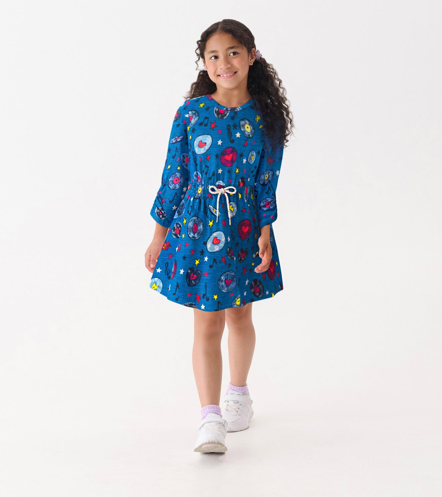 Girls Love of Music Cinched Waist Dress