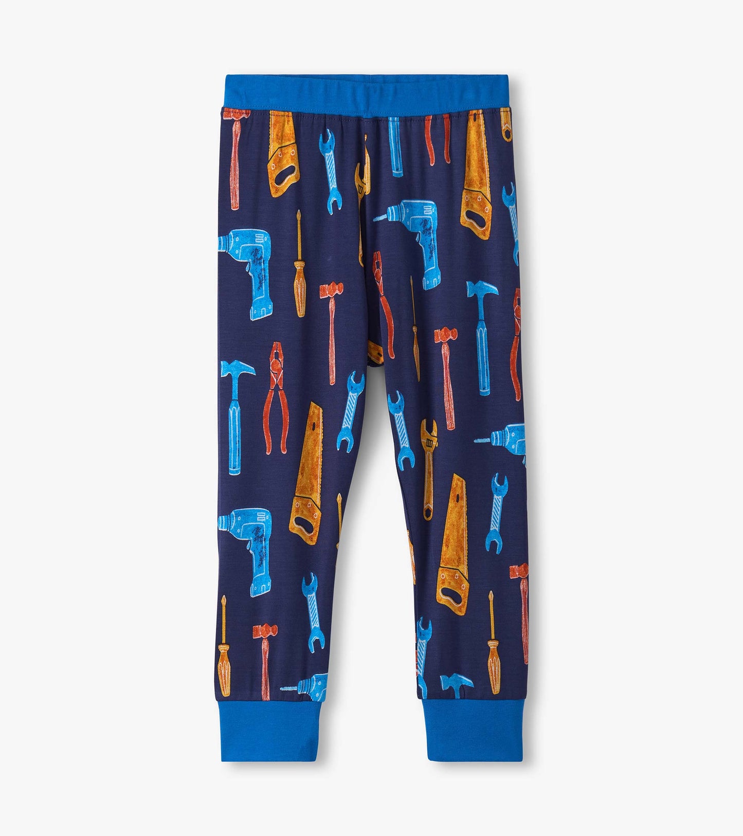 Pyjama en bambou pour garçon – Coffre à outils sur fond bleu