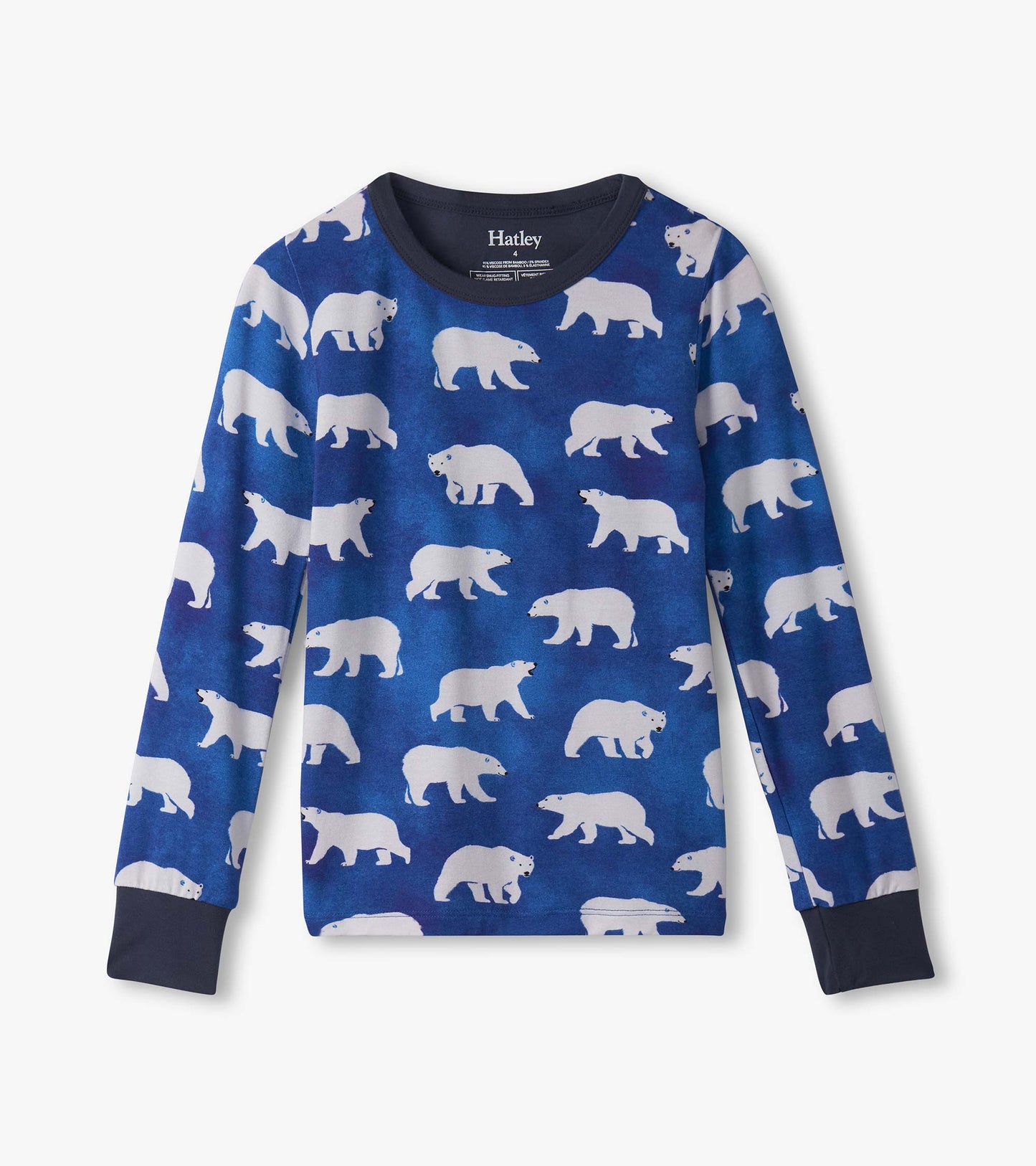 Pyjama en bambou – Ours polaires sur fond bleu de minuit