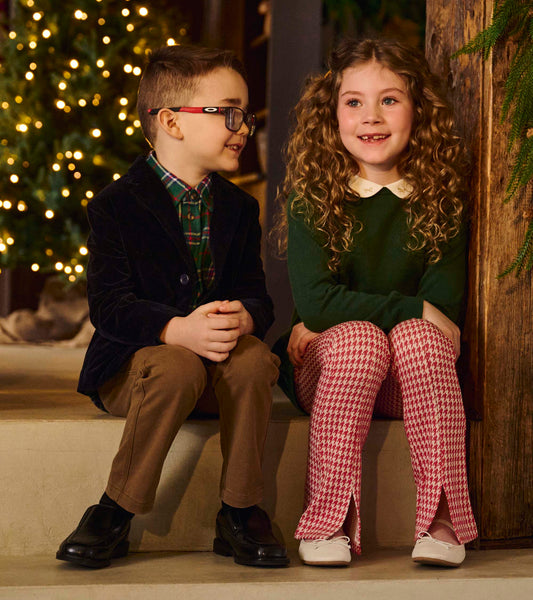 Blazer des fêtes en velours de coton – Bleu marine