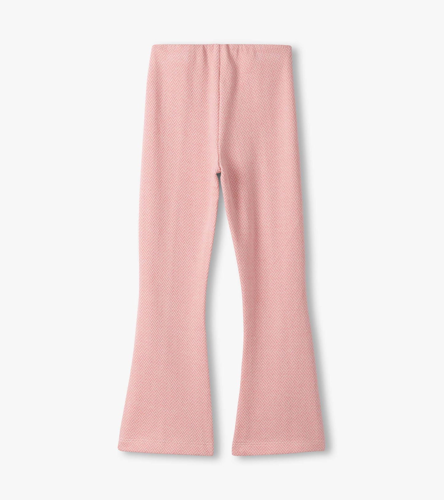 Pantalon à pattes d’éléphant pour fille – Chevrons rose flamant
