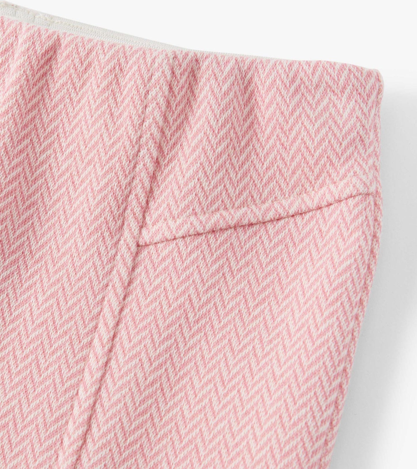 Pantalon à pattes d’éléphant pour fille – Chevrons rose flamant