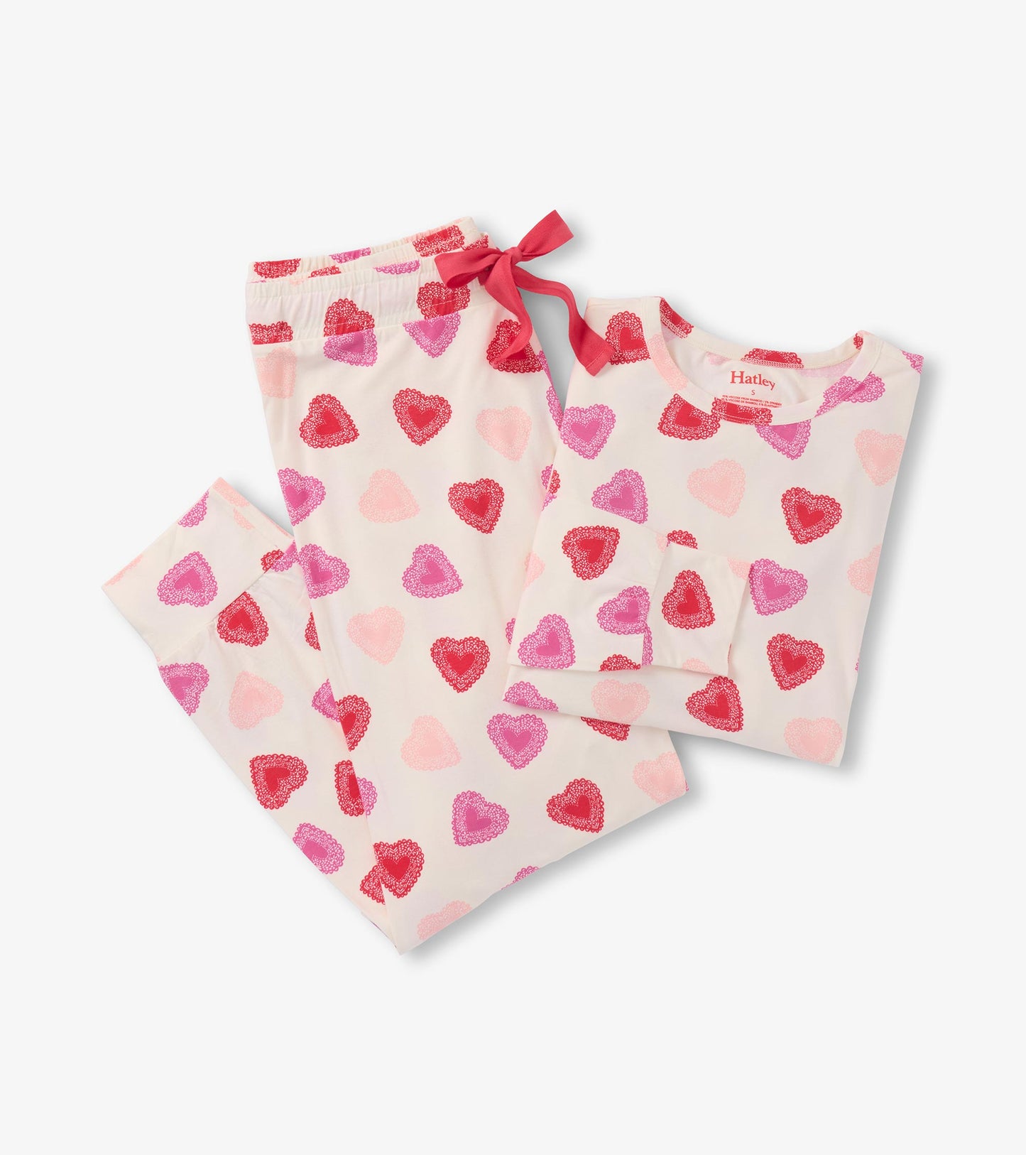 Women's Cut Out Hearts Bamboo Pajama Set