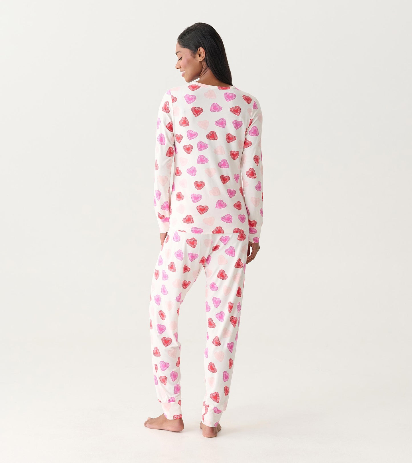 Women's Cut Out Hearts Bamboo Pajama Set