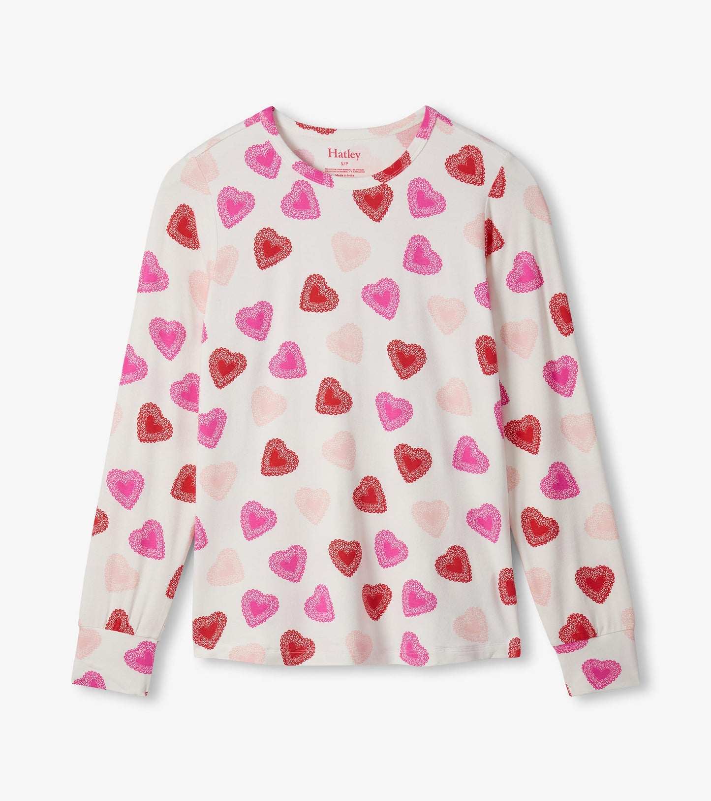 Women's Cut Out Hearts Bamboo Pajama Set