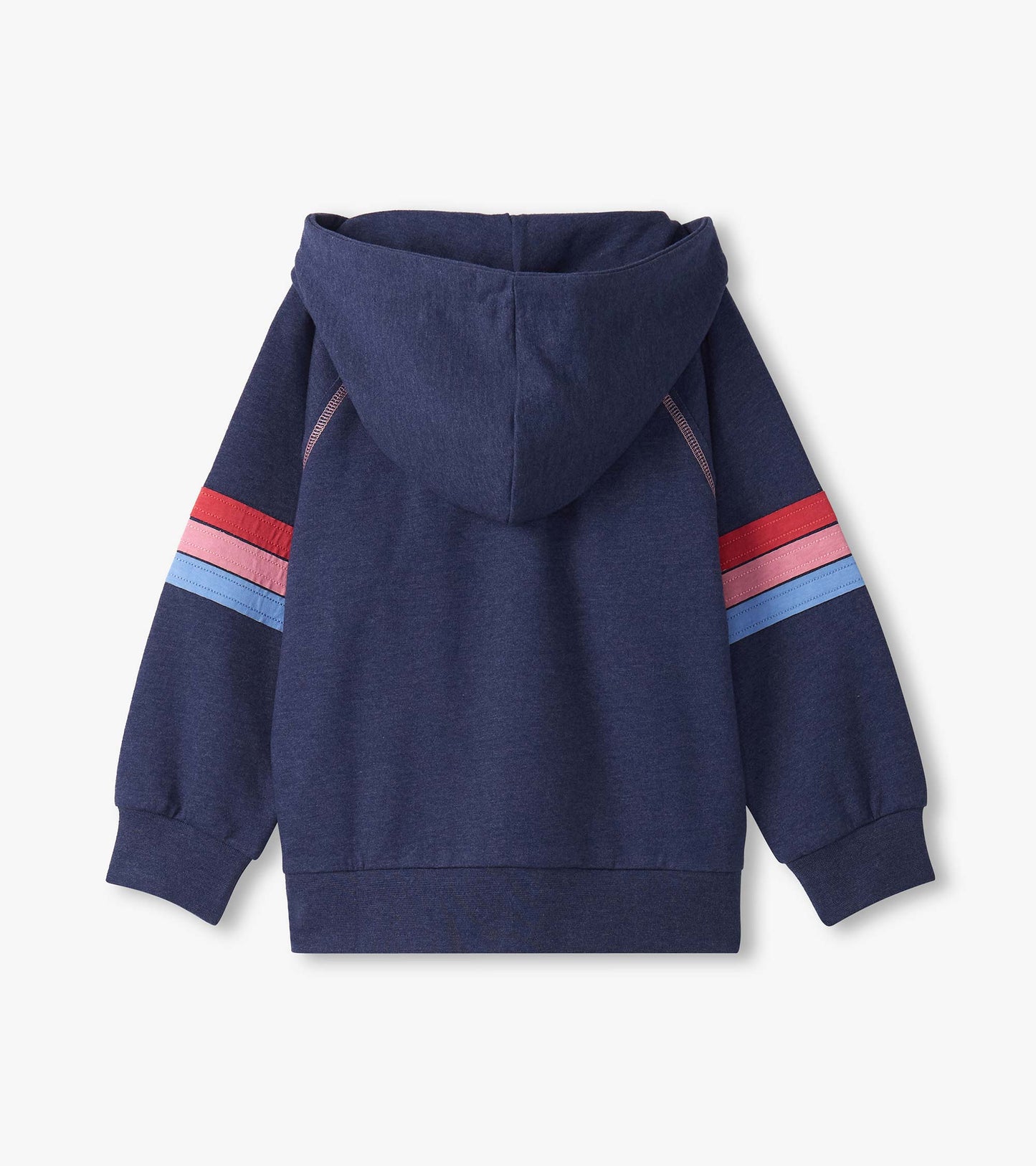 Veste à capuchon et à fermeture à glissière pour fille – Bleu patriote