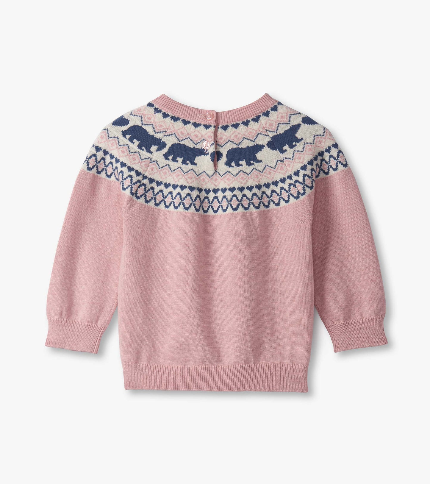 Ensemble molletonné à enfiler pour bébé fille – Ours sur fond rose