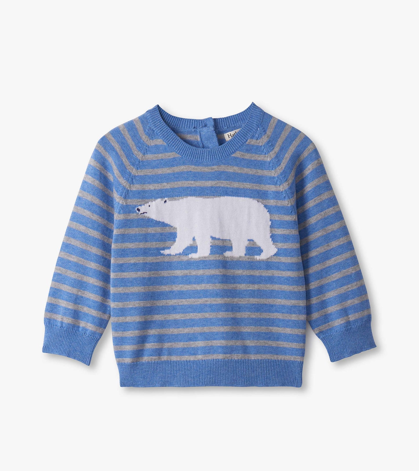 Ensemble molletonné à enfiler pour bébé garçon – Ours polaire sur fond bleu