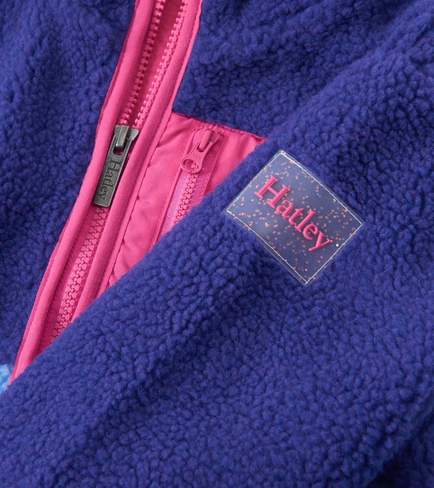 Veste en faux sherpa – Blocs de couleur bleu roi