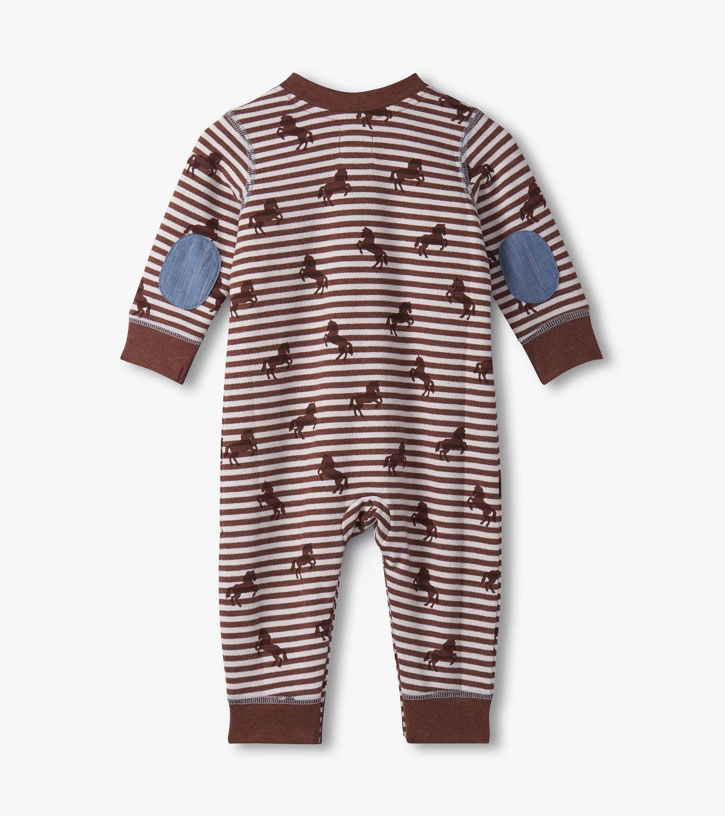 Baby Boys Ranch Horses Button Yoke Romper