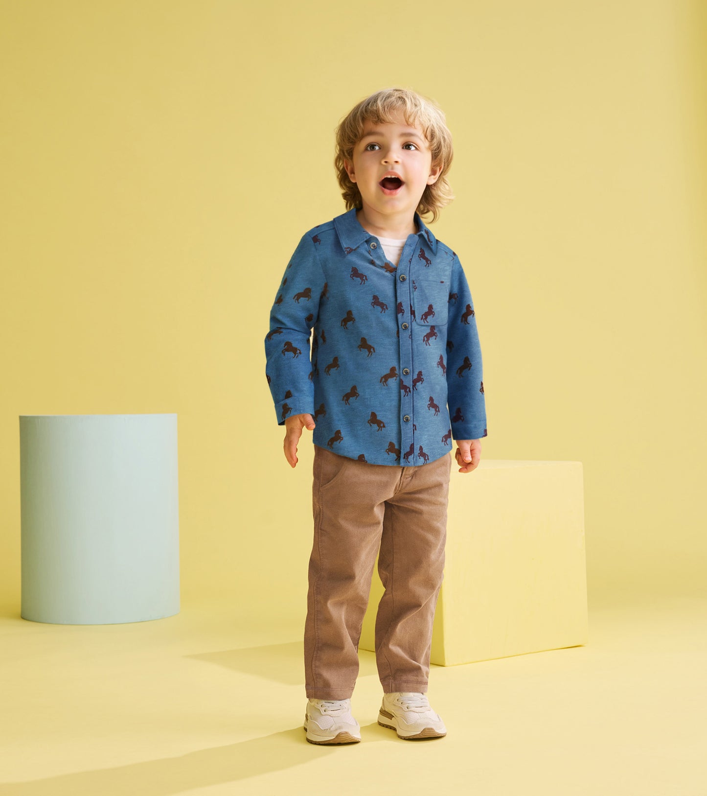 Chemise boutonnée en jersey – Chevaux de ranch