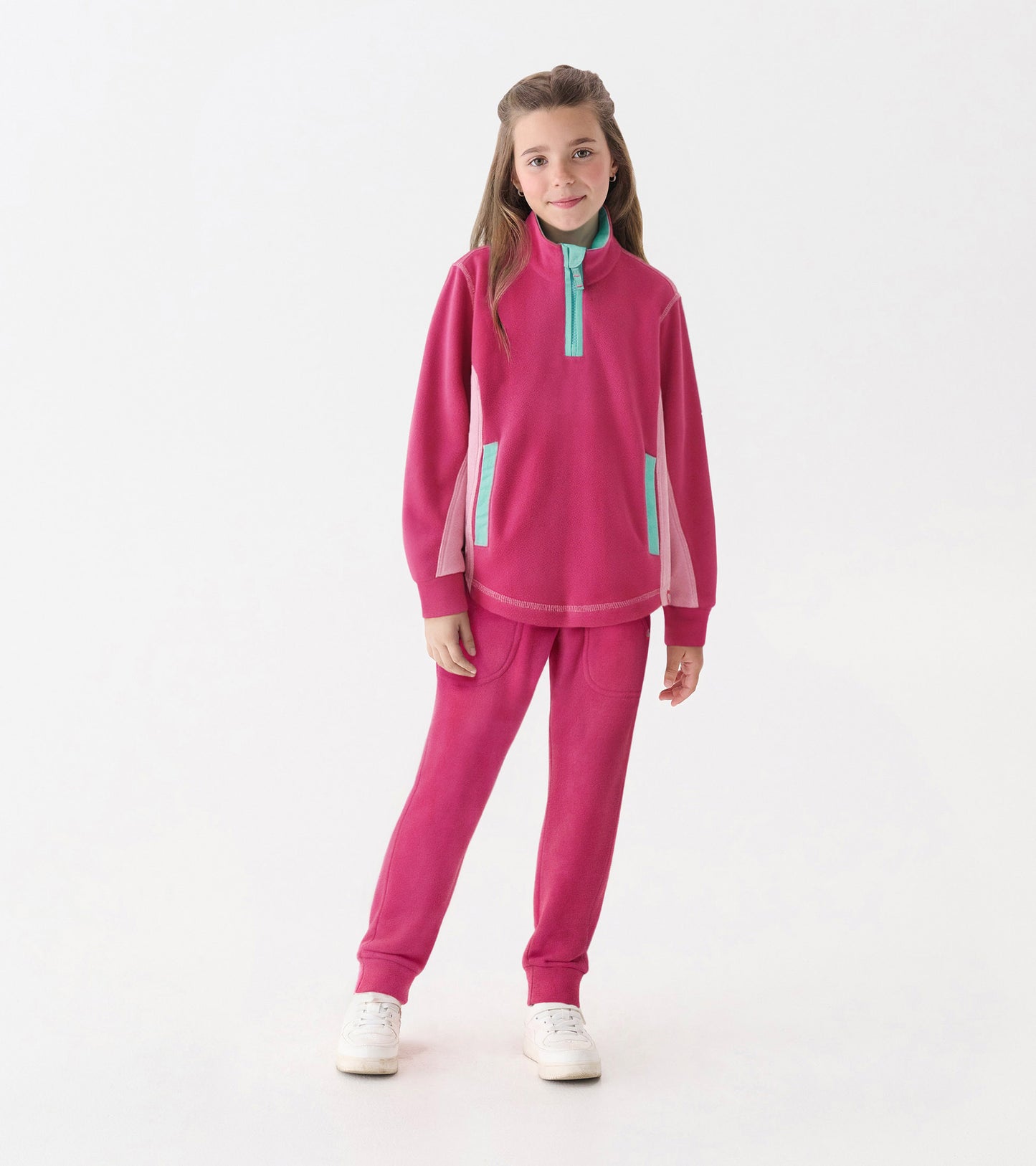 Girls Raspberry Rose Polar Fleece Joggers