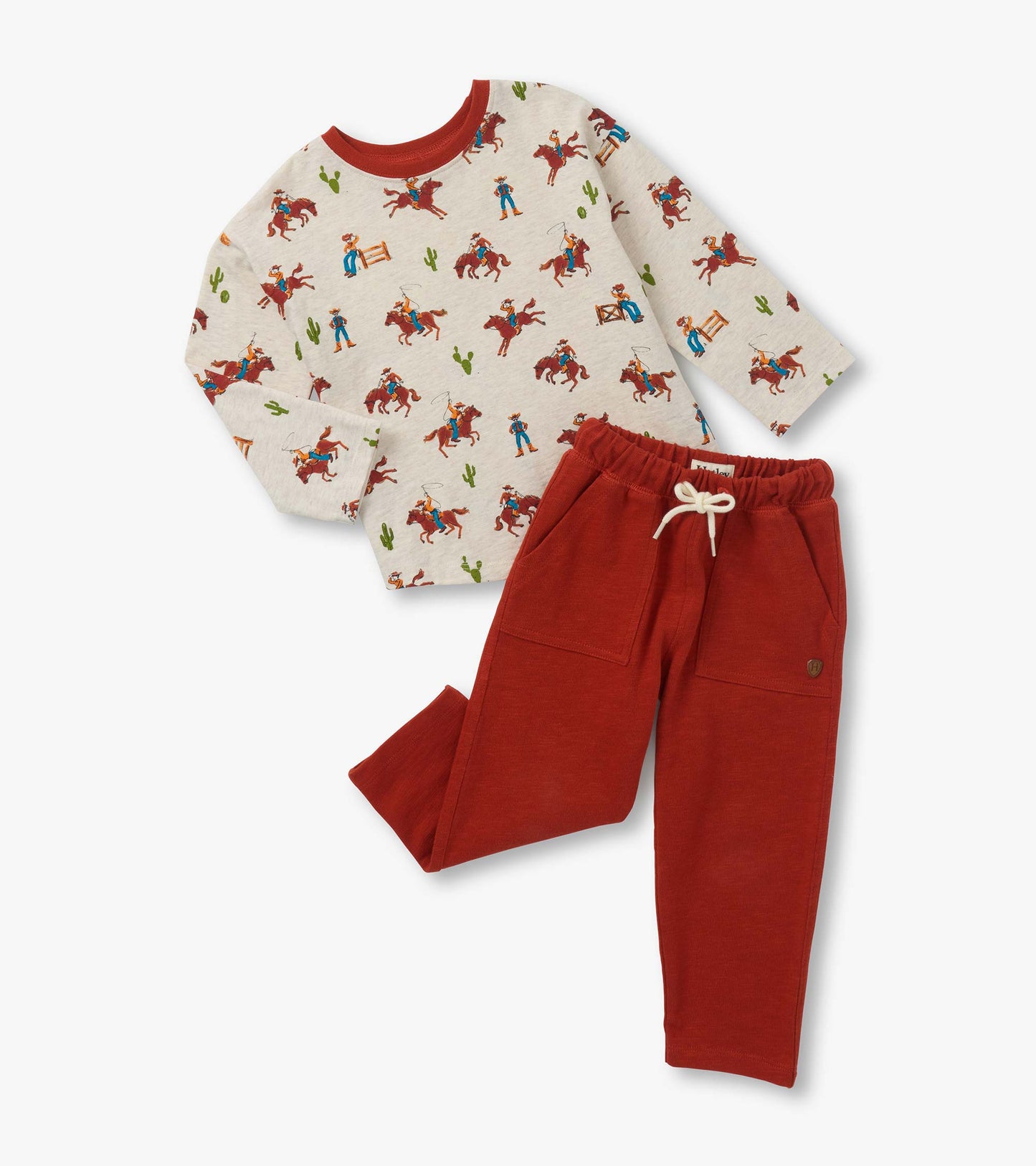 Ensemble de t-shirt et pantalon à enfiler – Motifs de ranch