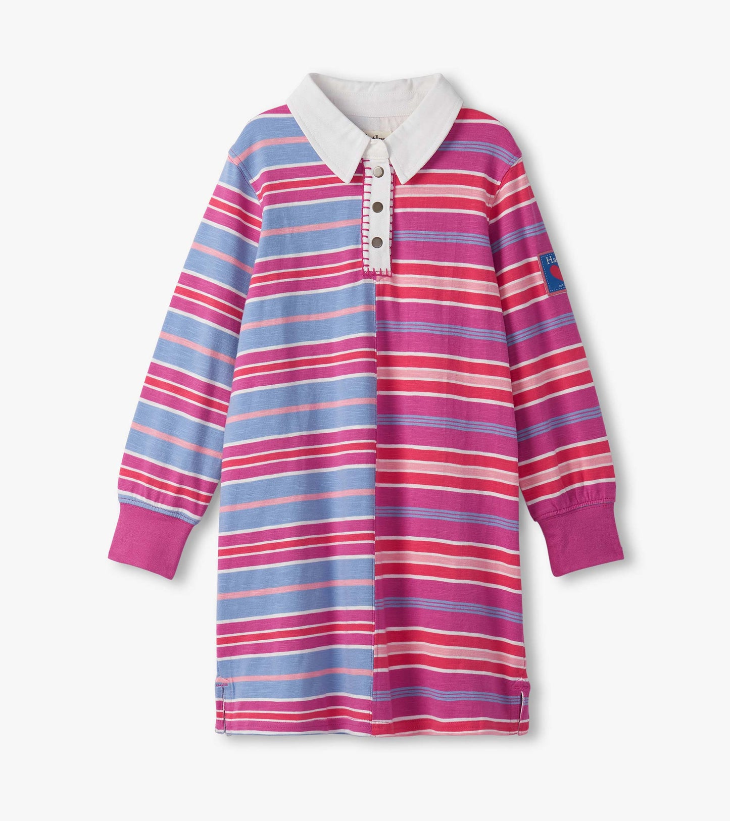 Girls Mixed Stripes Polo Dress