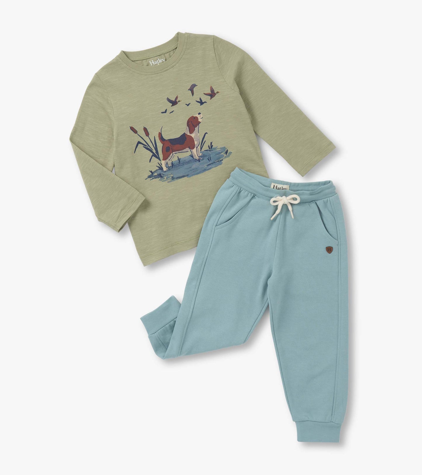 Ensemble de t-shirt à imprimé et jogging – Chien de chasse