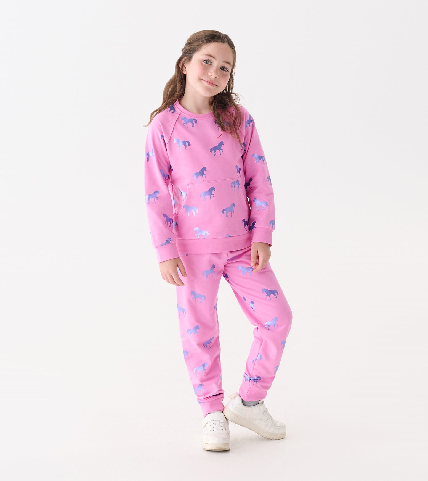 Girls Shimmer Horses Cuffed Track Pants