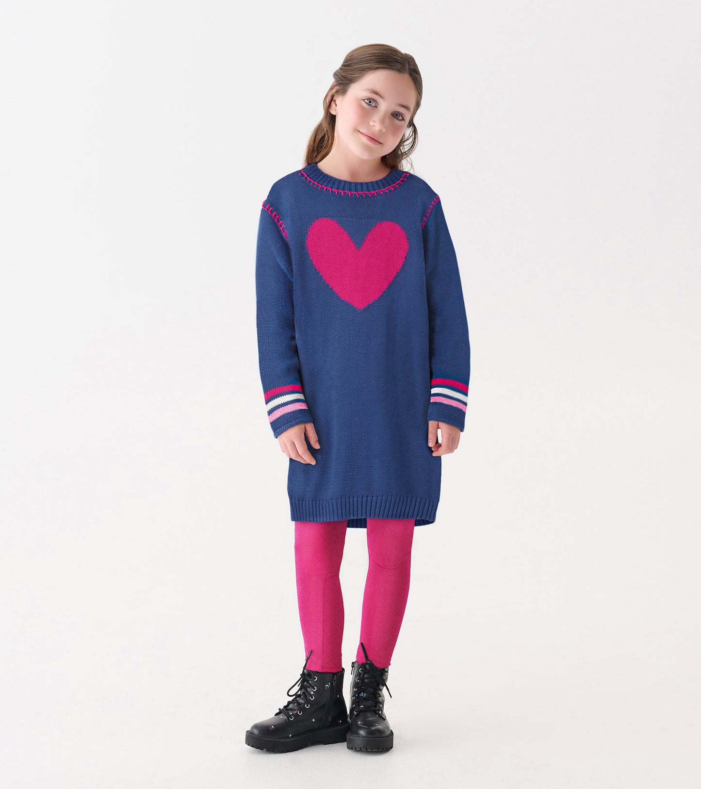 Robe-pull à emmanchure basse pour fille – Saphir