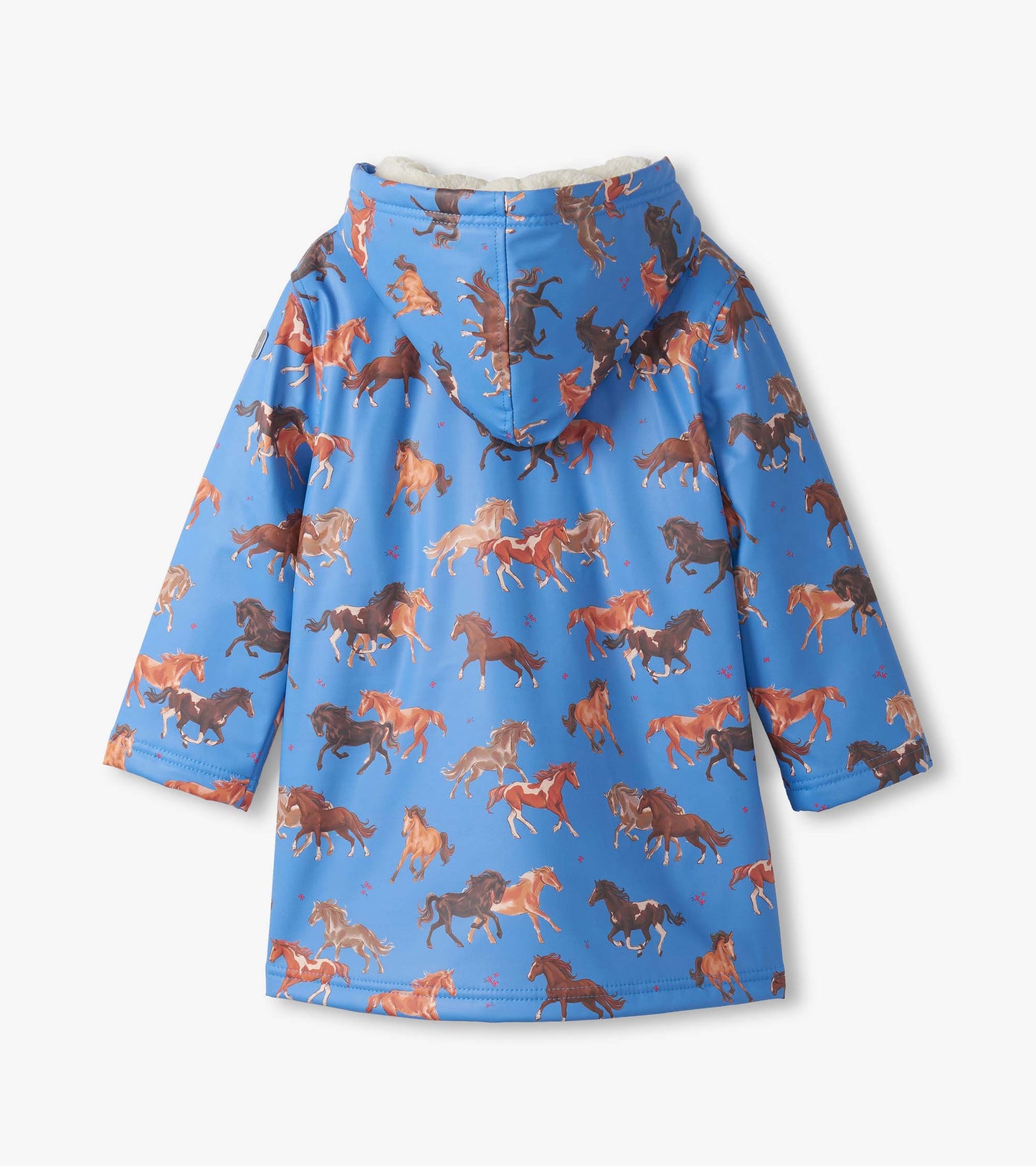 Girls Tinsel Horses Sherpa Lined Button-Up Rain Jacket