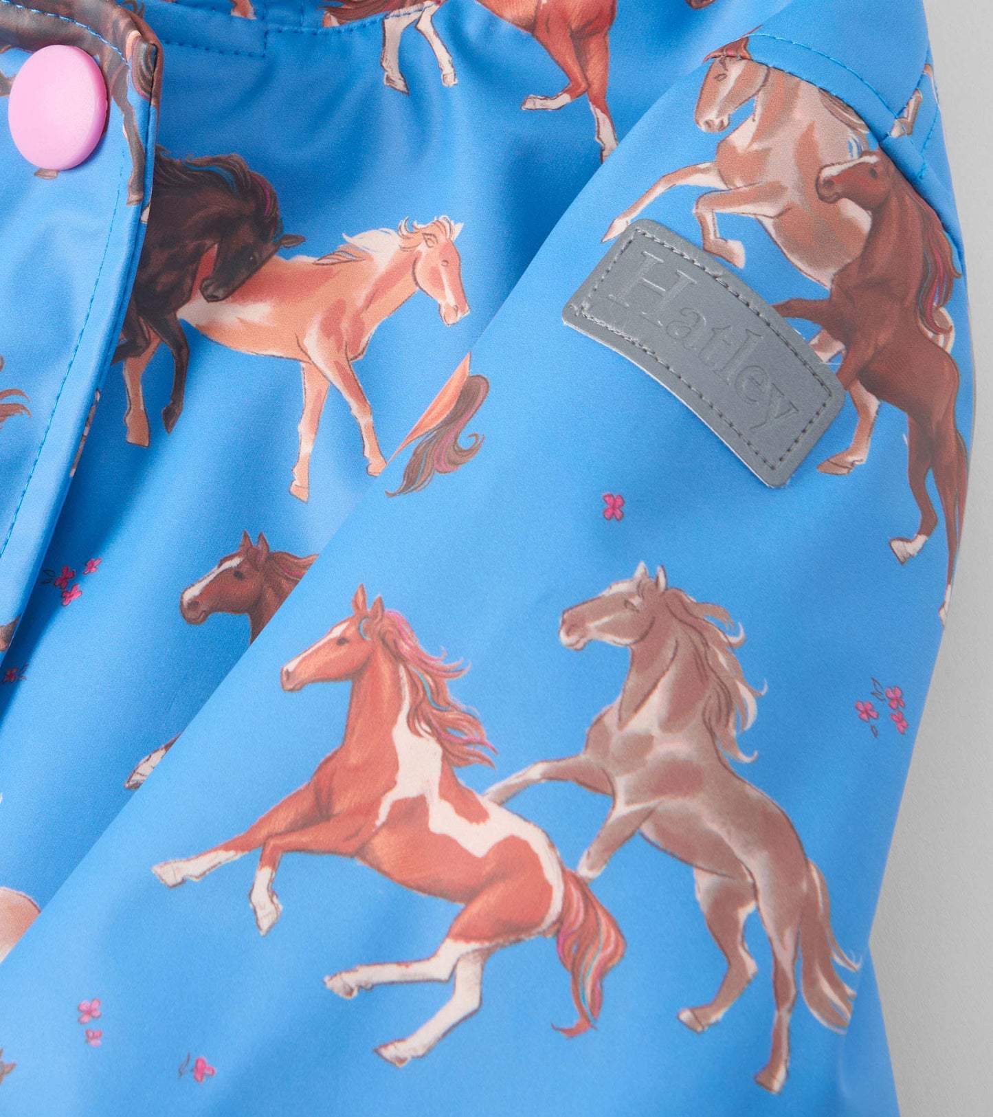 Girls Tinsel Horses Sherpa Lined Button-Up Rain Jacket