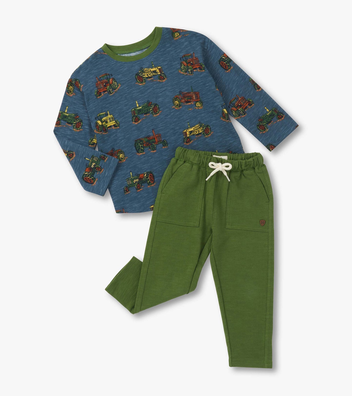 Ensemble de t-shirt et de pantalon – Paysage de tracteurs
