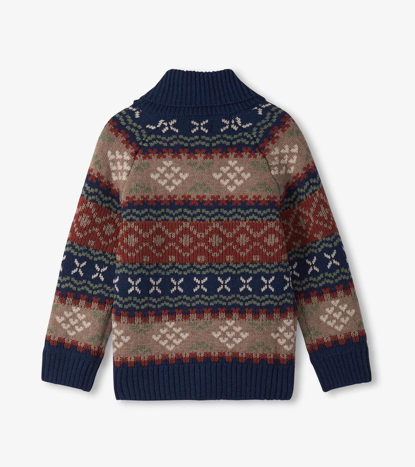 Boys Vintage Fair Isle Shawl Collar Cardigan