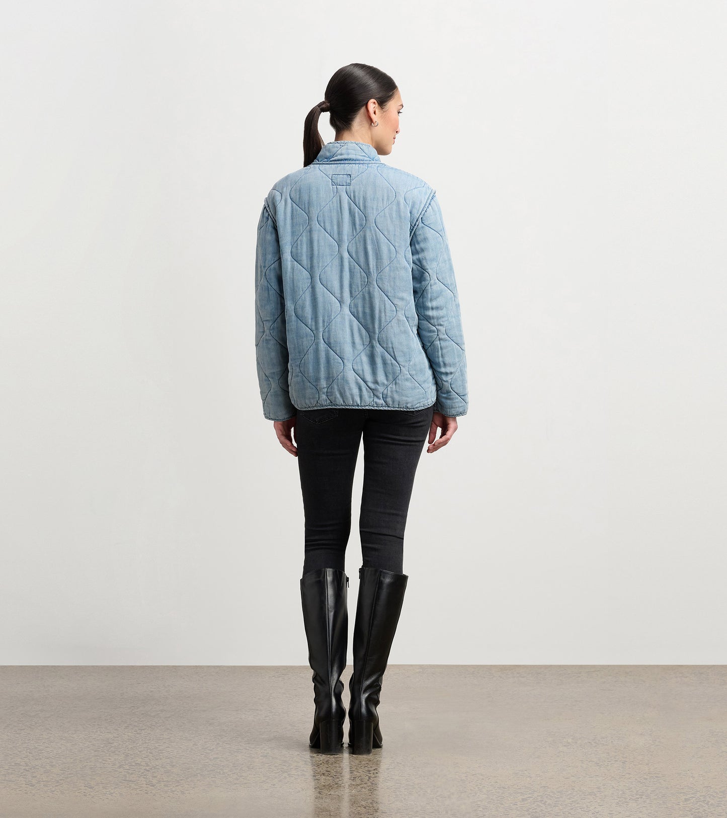Quilted Tencel Jacket - Washed Blue