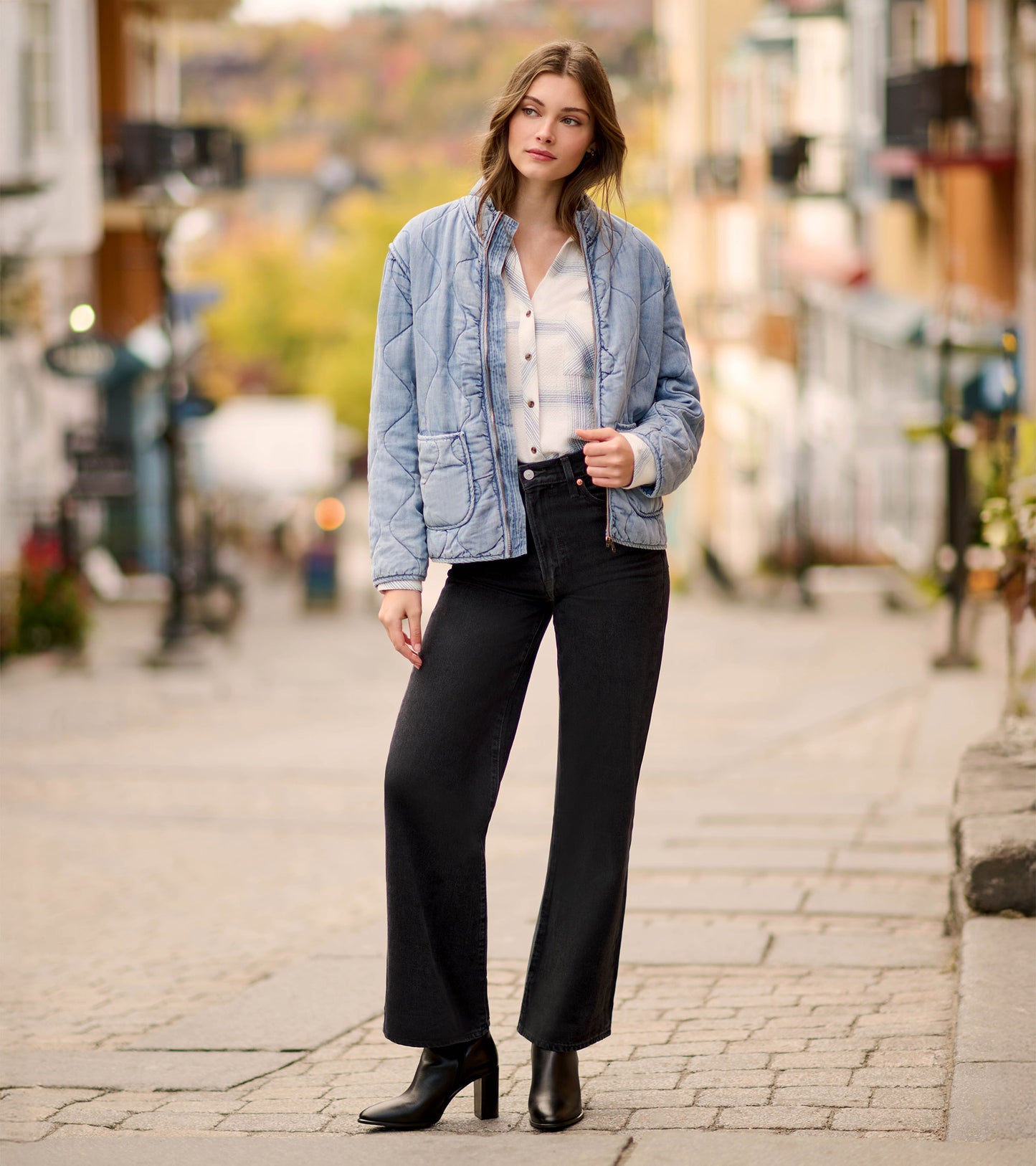 Quilted Tencel Jacket - Washed Blue