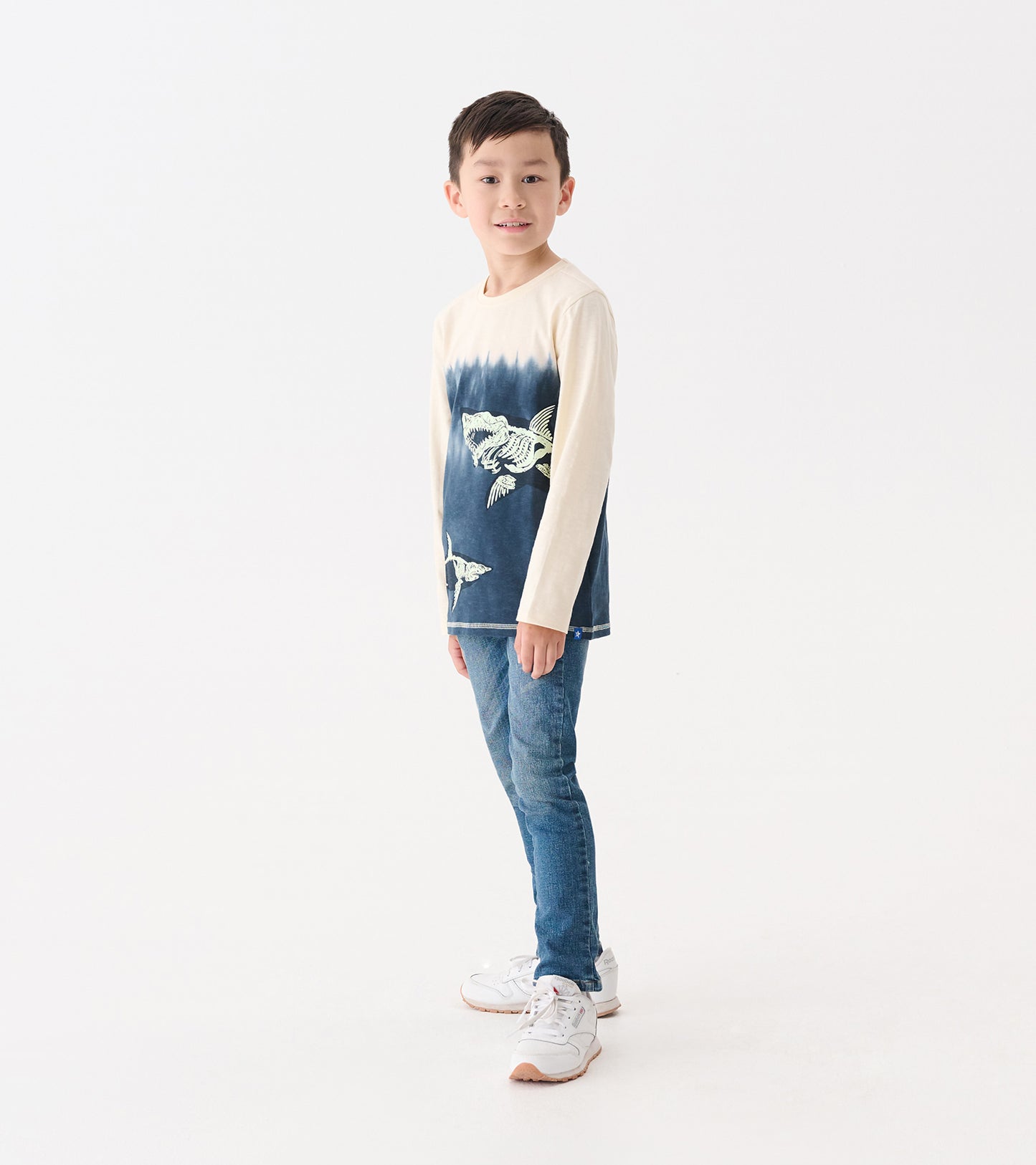 Boys Shark Bones Long Sleeve Graphic Tee