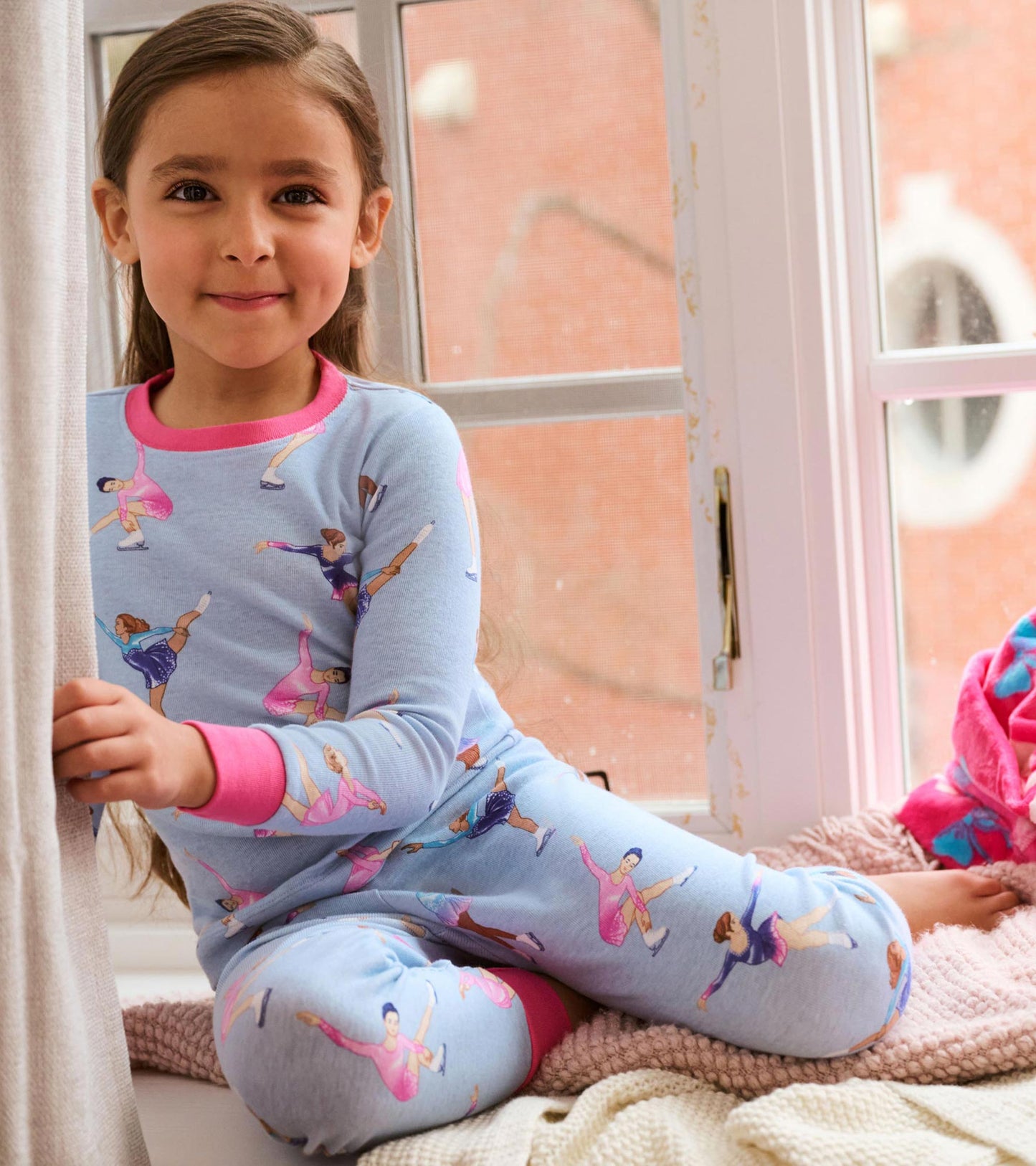 Girls Figure Skaters Cotton Pajama Set