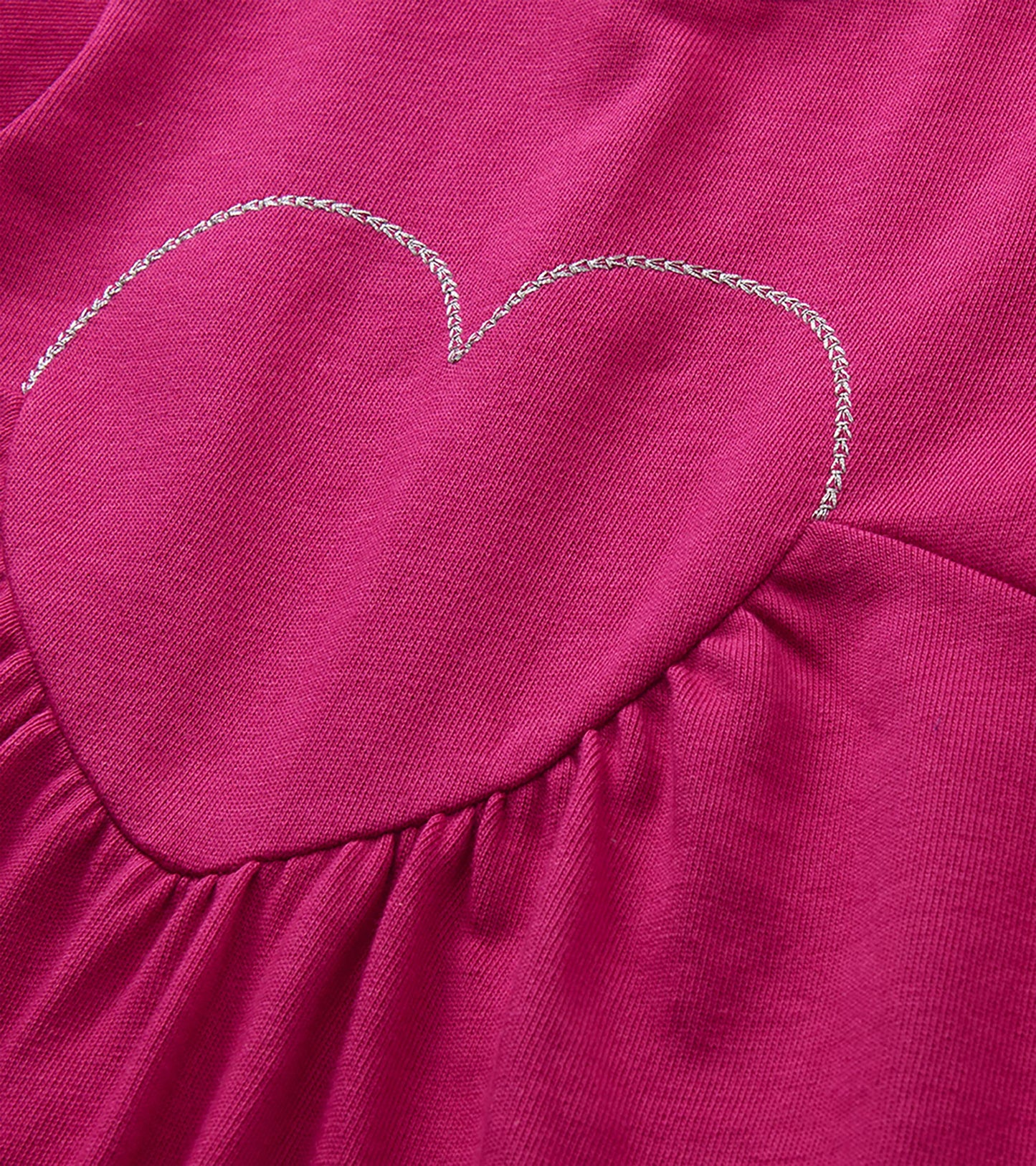 Robe fuchsia à appliqué cœur – Filles
