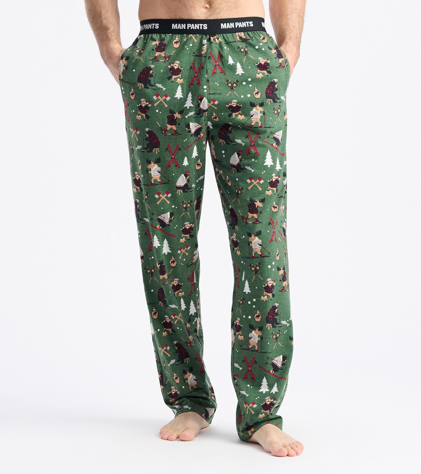 Pantalon de pyjama pour homme – Hiver en forêt