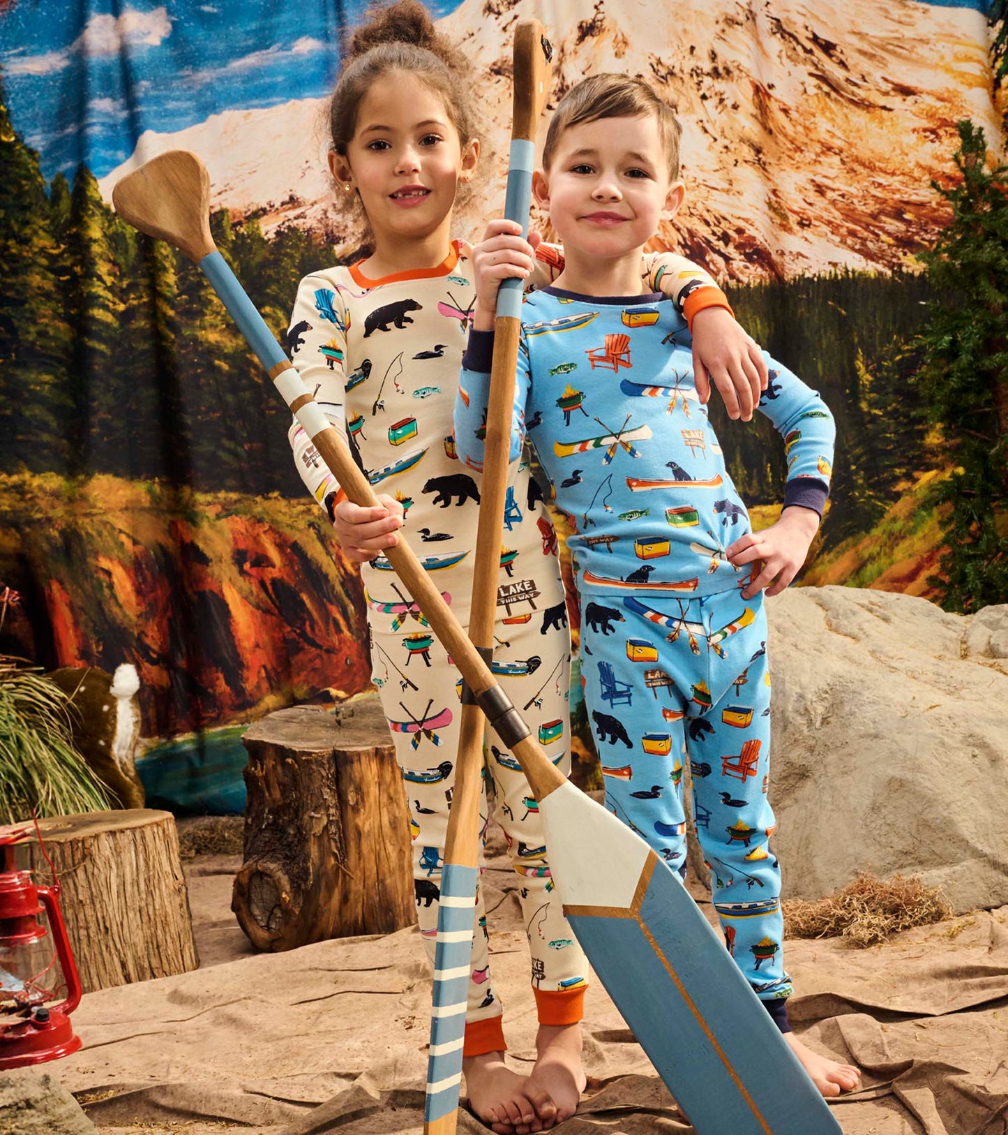Pyjama pour enfant – Sur le lac, fond bleu