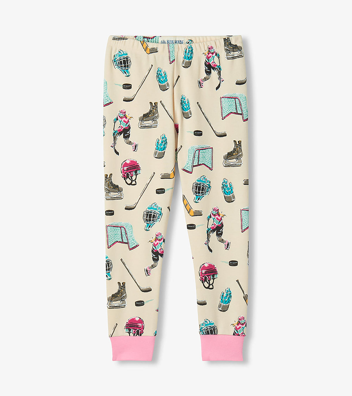 Pyjama pour enfant – Joueur de hockey « Eat Sleep Play Hockey Repeat », rose