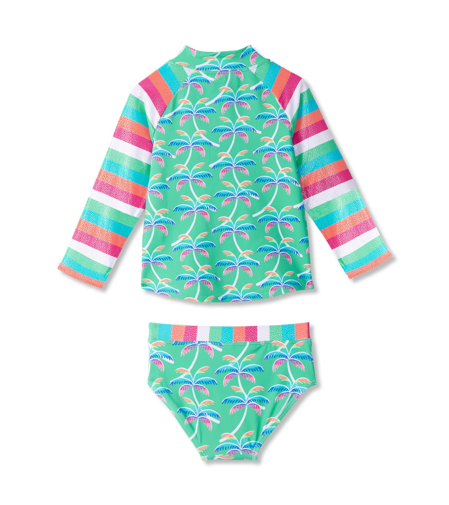 Maillot protecteur deux pièces – Palmiers arc-en-ciel