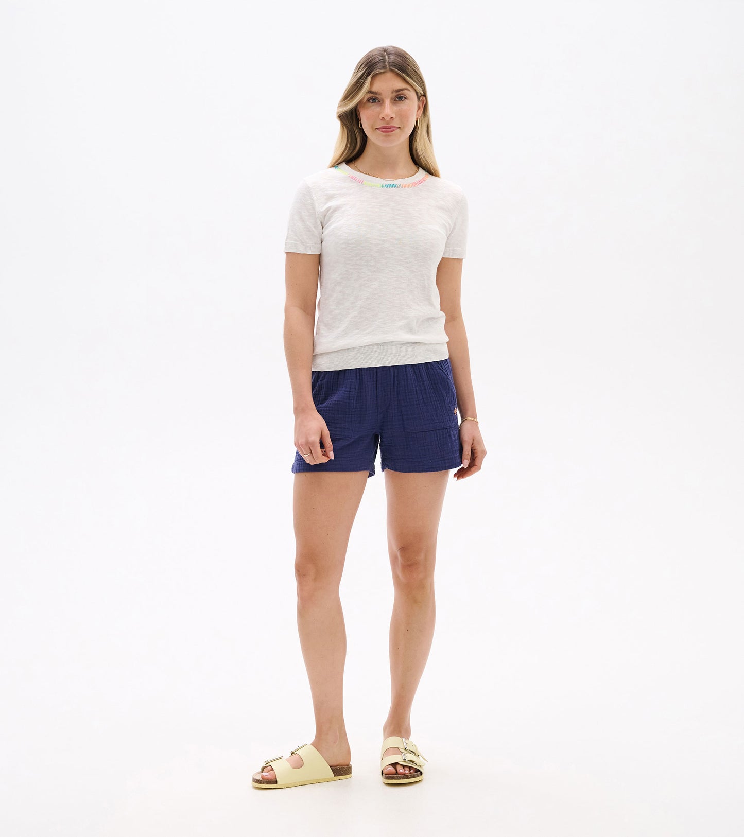 T-shirt en tricot Simone – Blanc