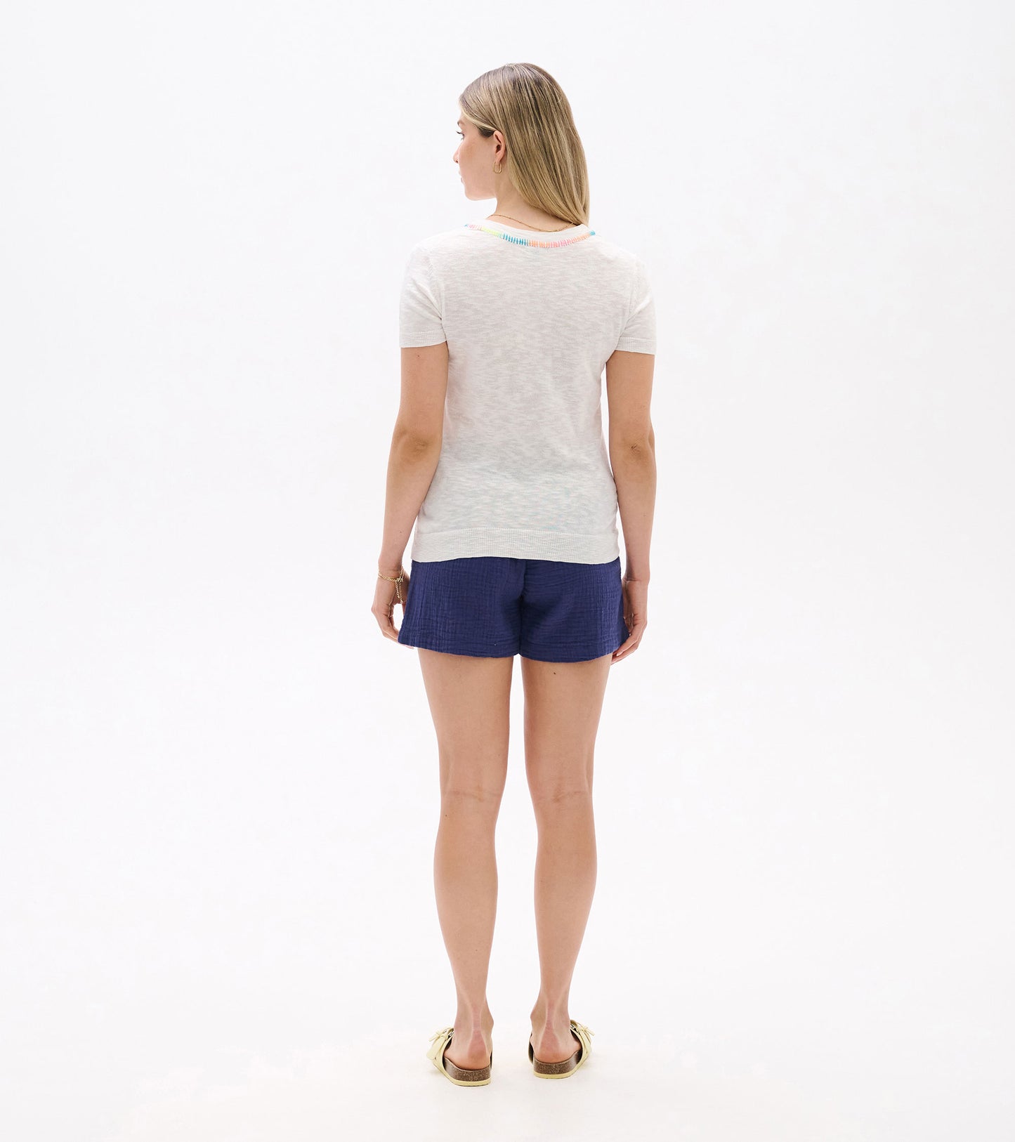 T-shirt en tricot Simone – Blanc