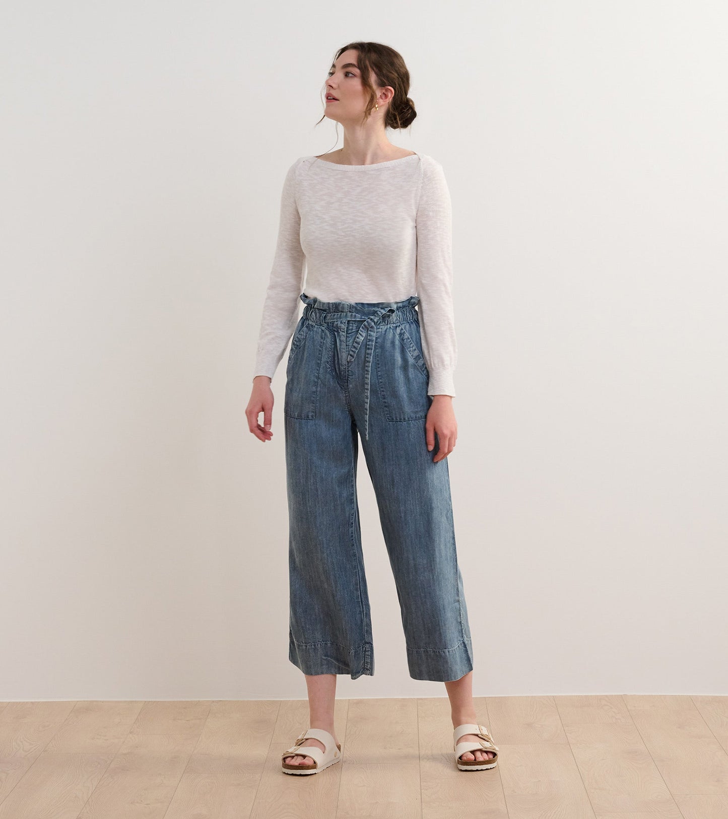 3/4 Sleeve Knit Breton - White