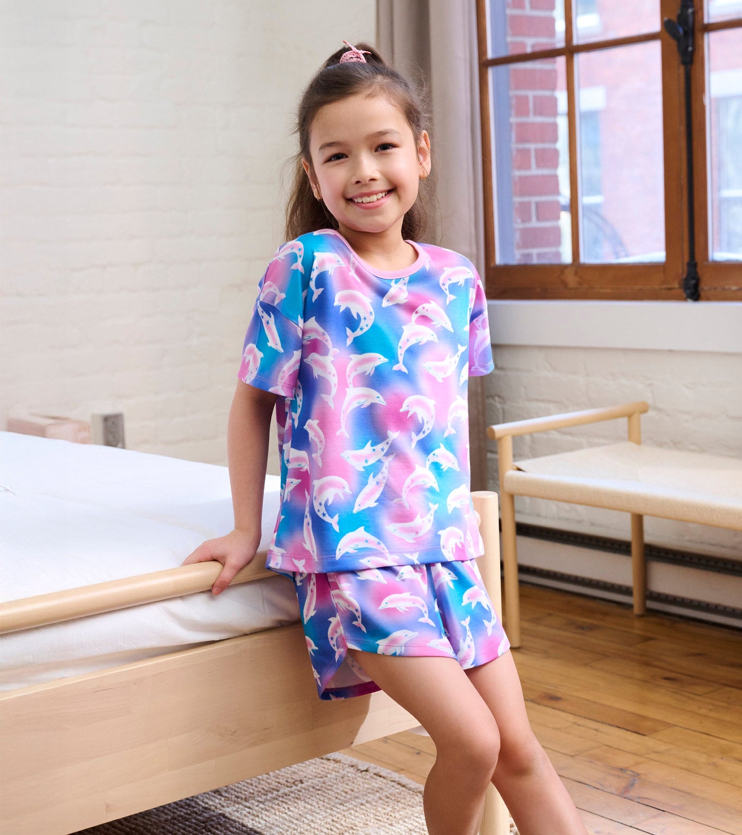 Pyjama court – Dauphins aquarelle