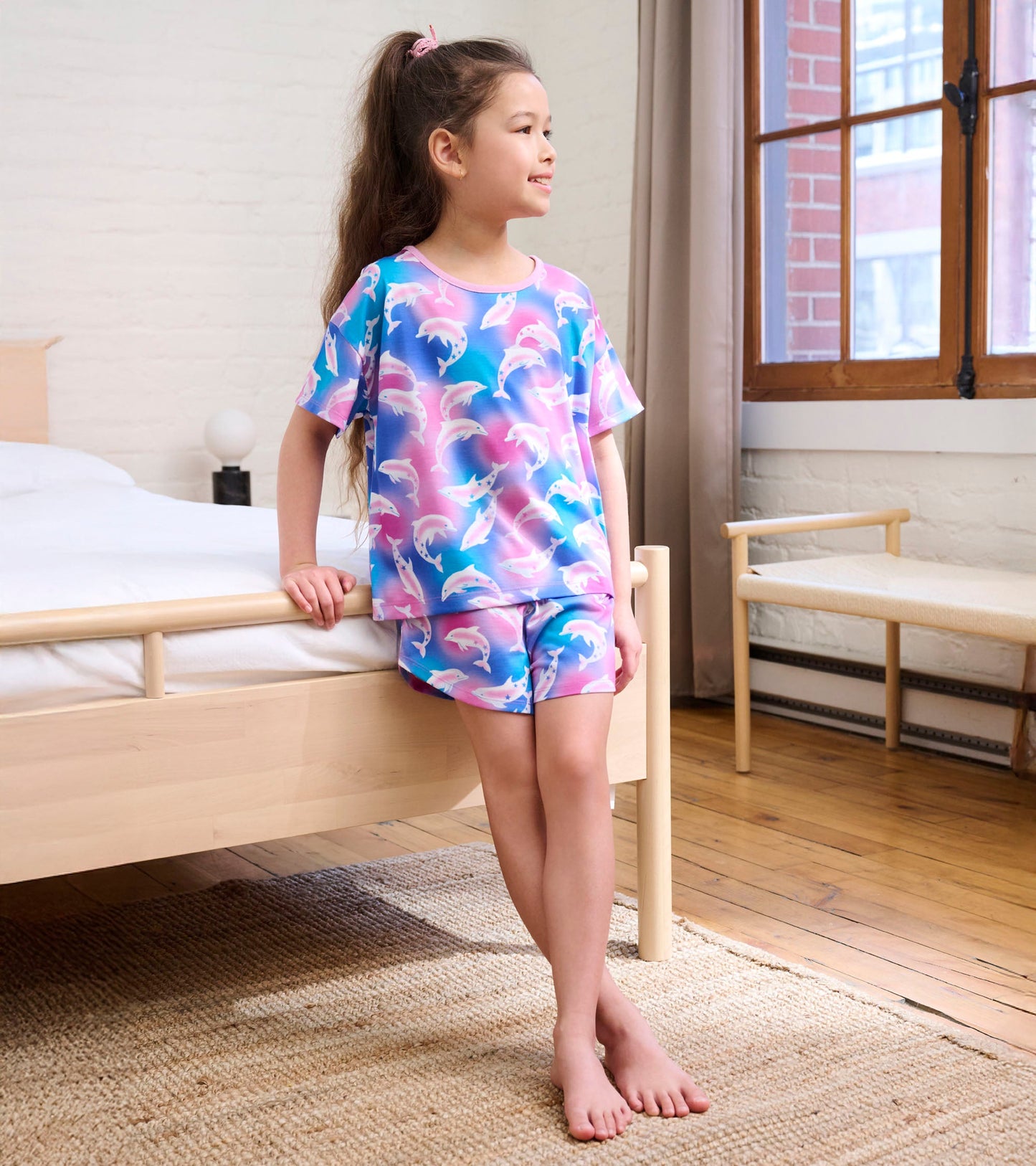 Pyjama court – Dauphins aquarelle