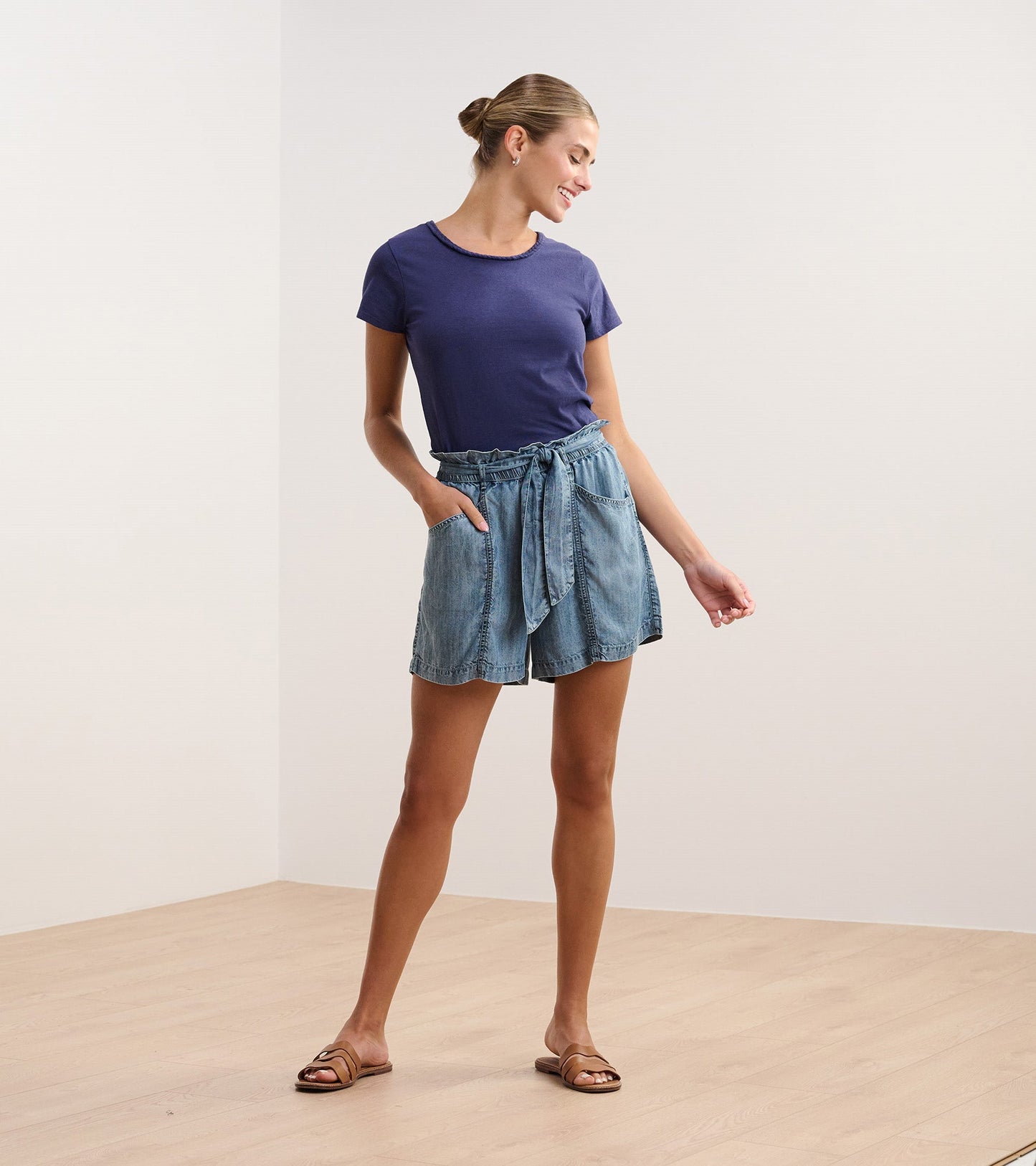Short Cassie – Bleu délavé à l’acide