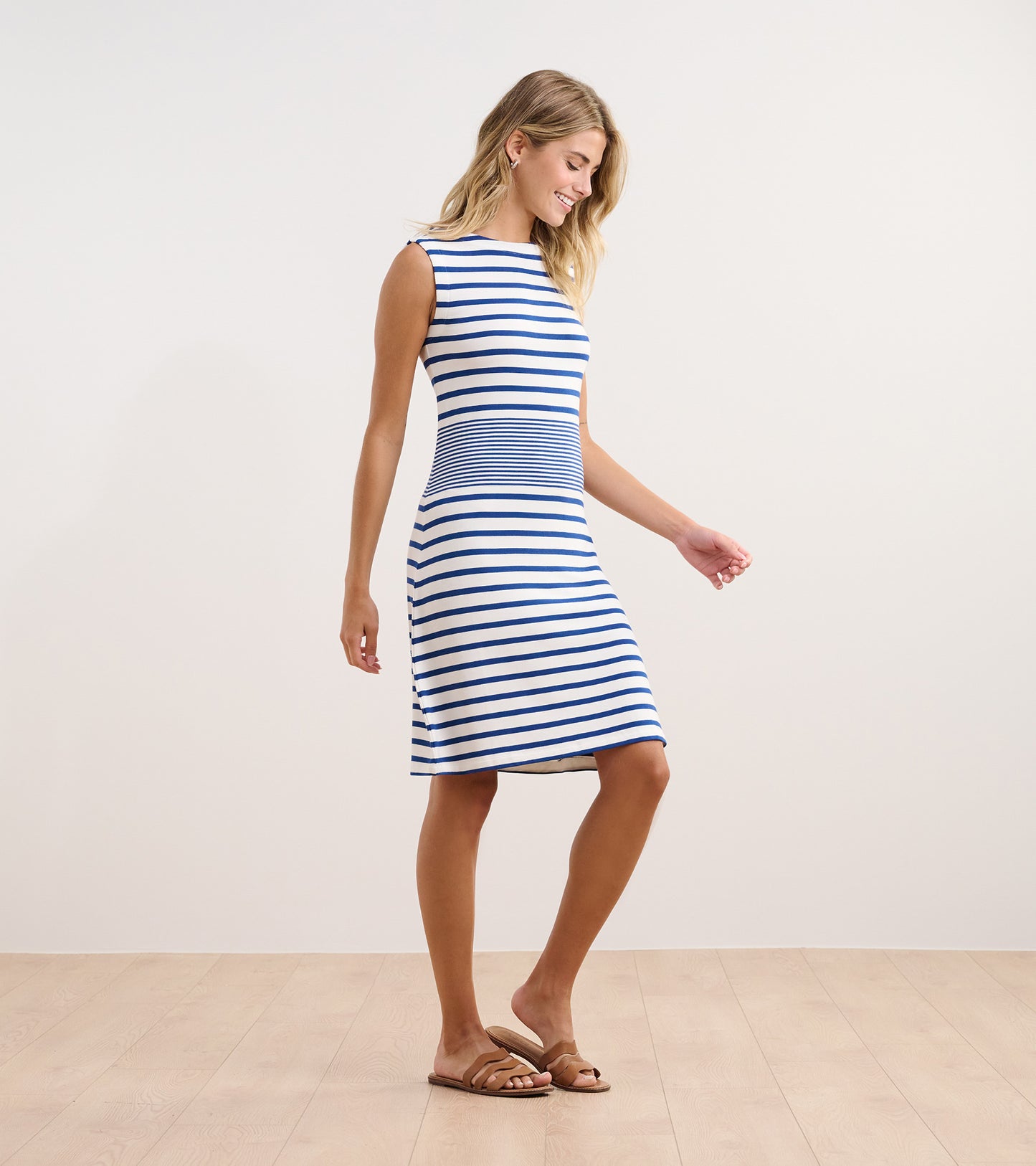 Robe Sofia – Rayures quartz bleu