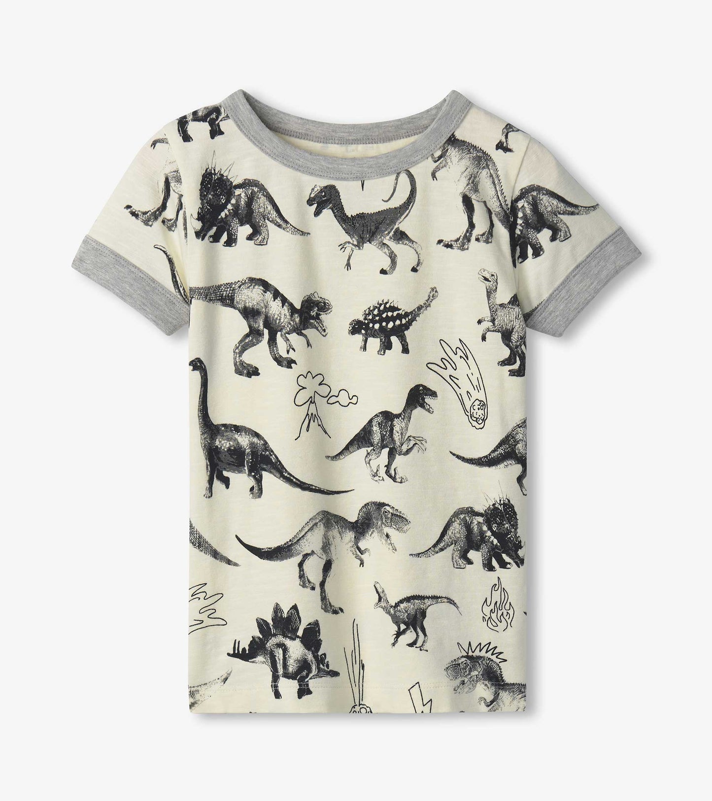 Pyjama court en coton extensible – Extinction des dinosaures