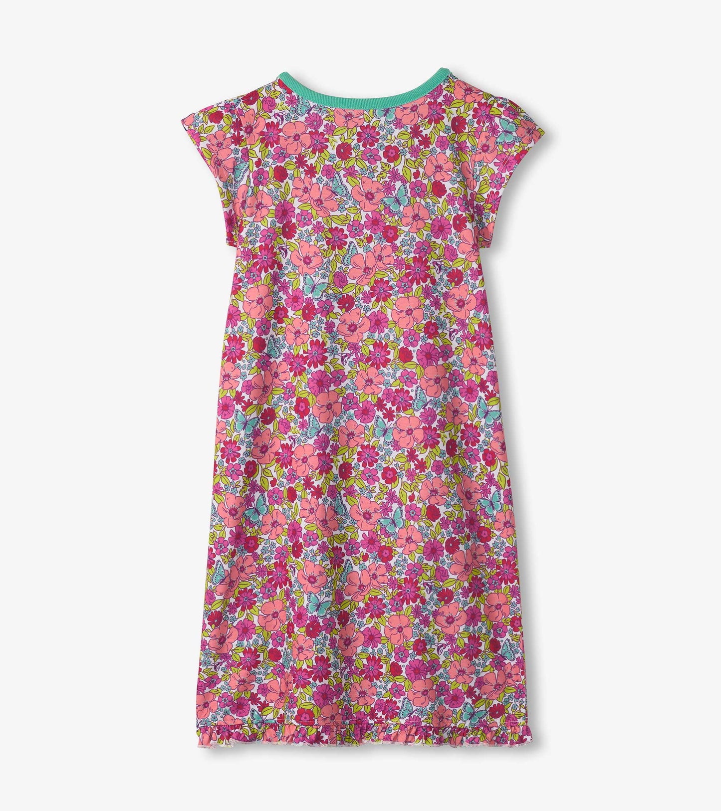 Chemise de nuit à ourlet volanté – Fleurs stylées