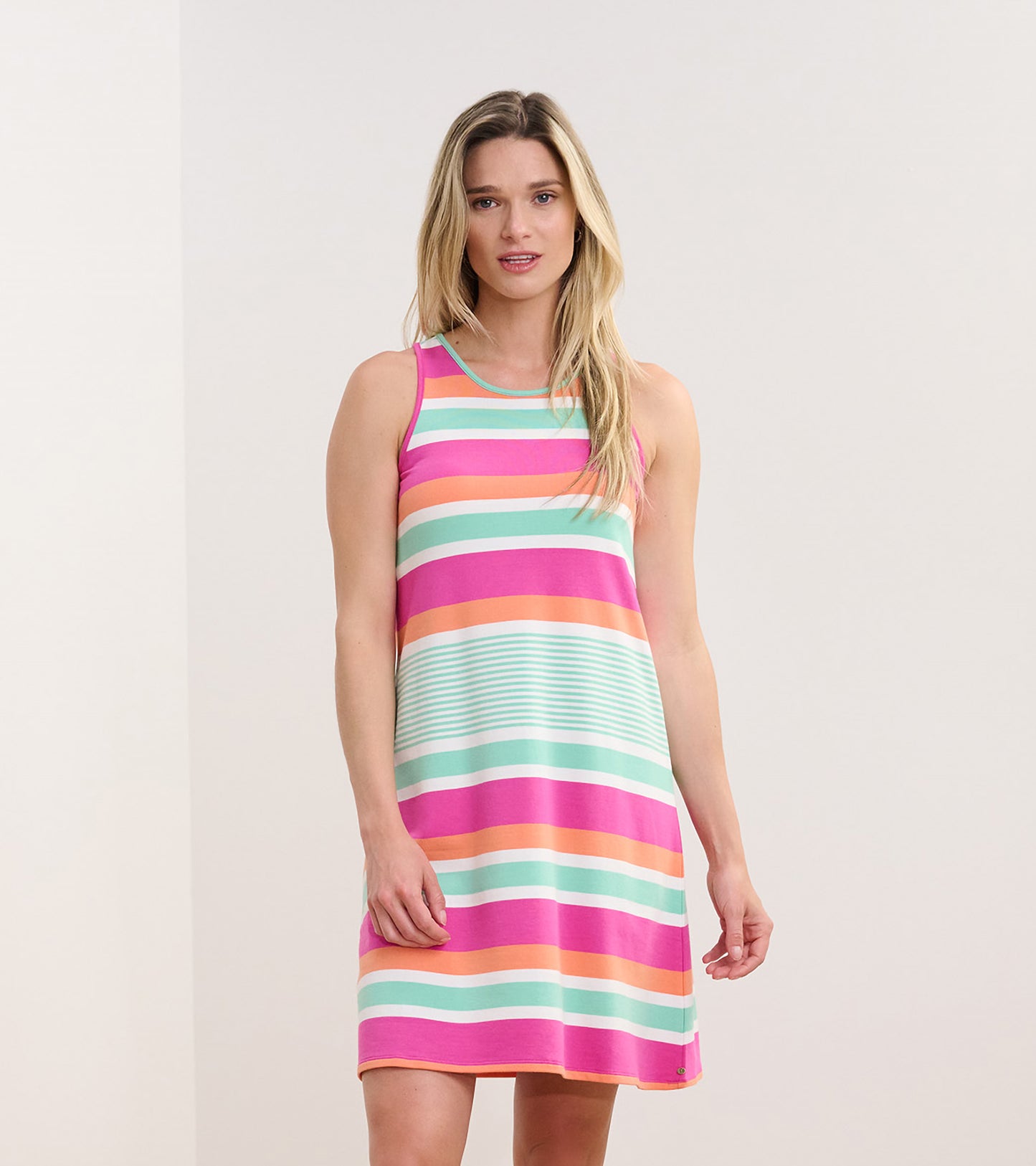 Bella Dress - Hot Fuchsia Stripes