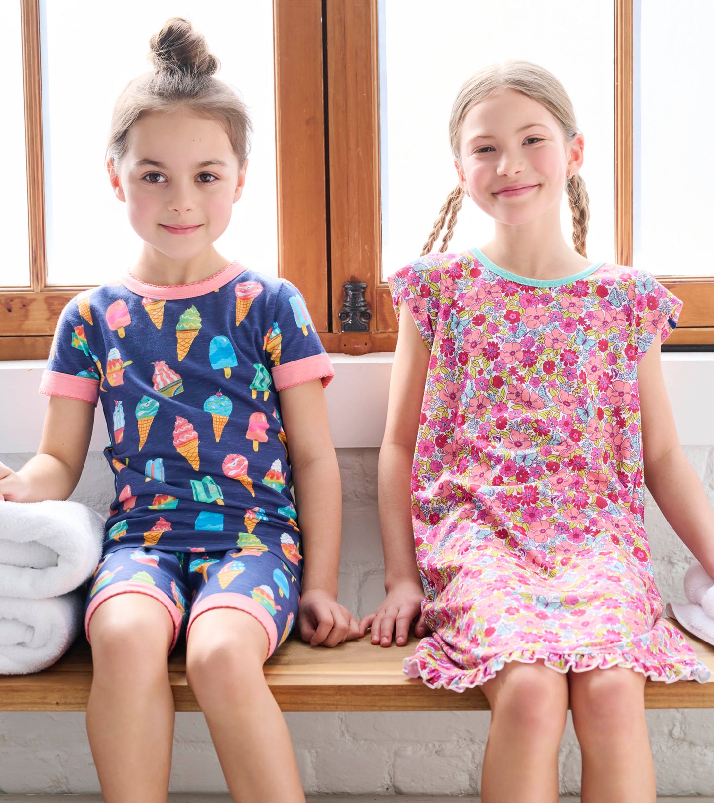 Pyjama court en coton extensible – Cornets de glace