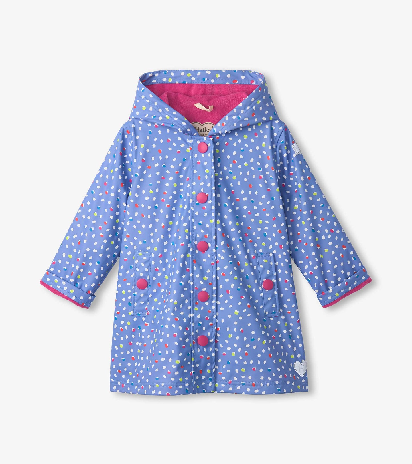 Girls Lots of Dots Button-Up Rain Jacket
