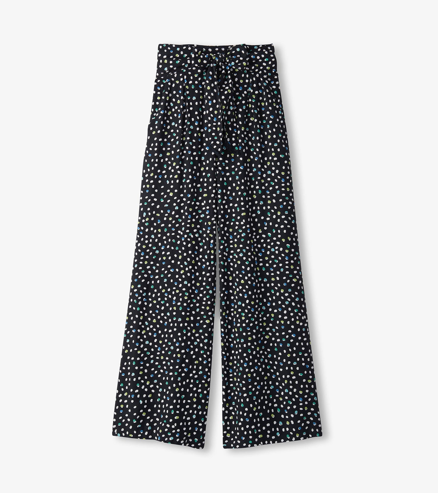 Pantalon à jambe large ceinturé – Multitude de petits pois