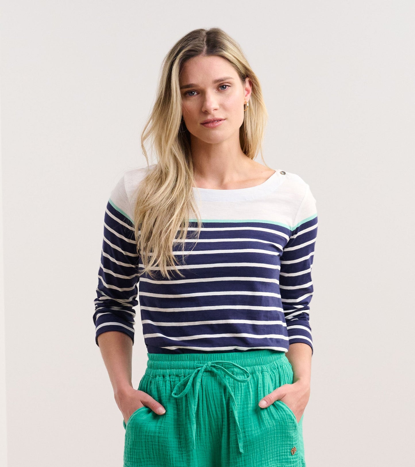 Button Breton - Shore Stripes